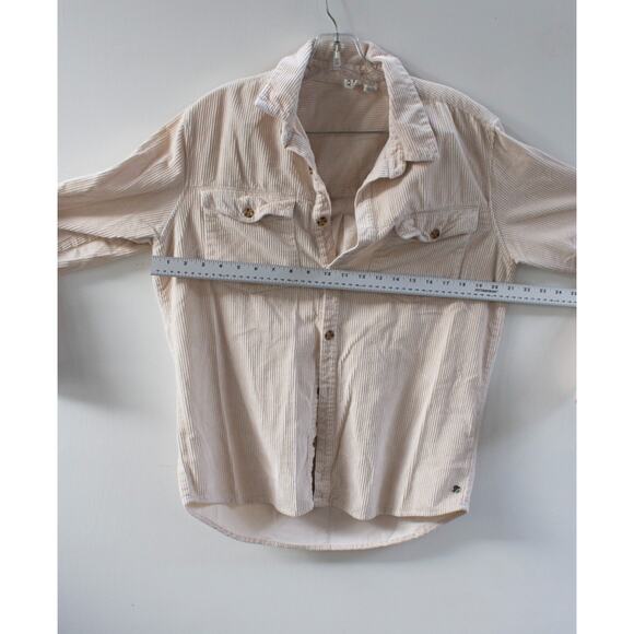 ROXY Corduroy Shacket Long Sleeve Khaki Tan Ribbed Button Sweater  Size XS - Picture 7 of 10